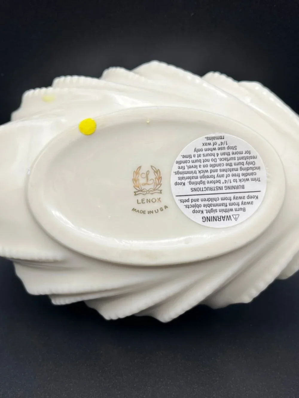 Pressed Botanical Lenox Shell Dish Candle Lemon Blossom
